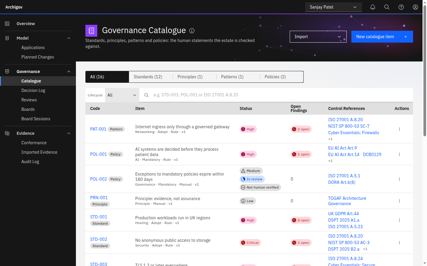 The Governance Catalogue